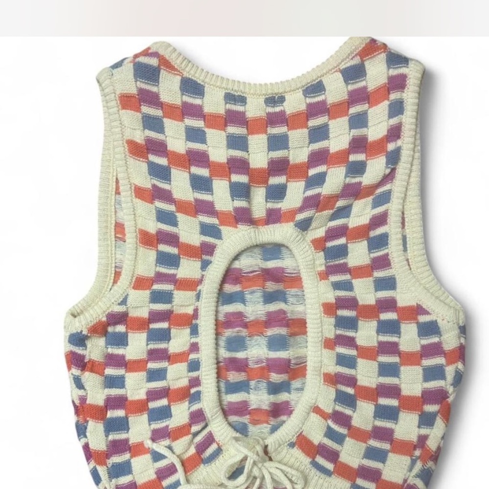 Multicolor Checkered Crop Top - Picture 3 of 5